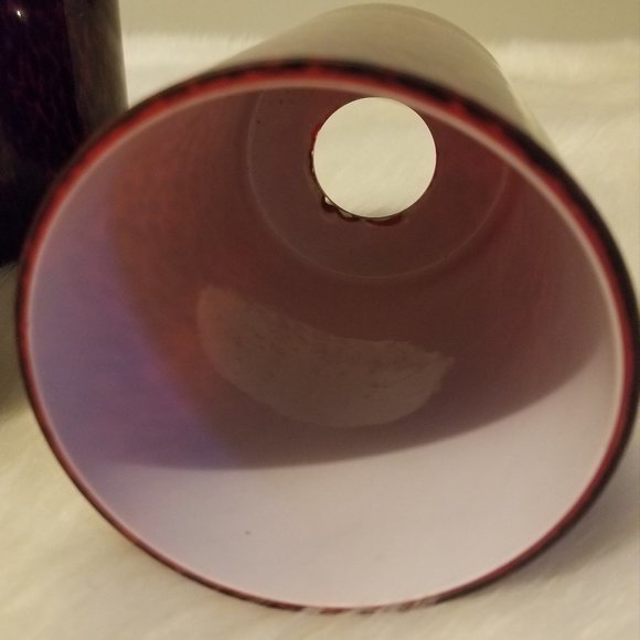 Art Glass Light Globes Shades Burgundy Set 4New - Picture 5 of 6